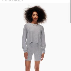 TNA Aritzia Waffle T-shirt cropped